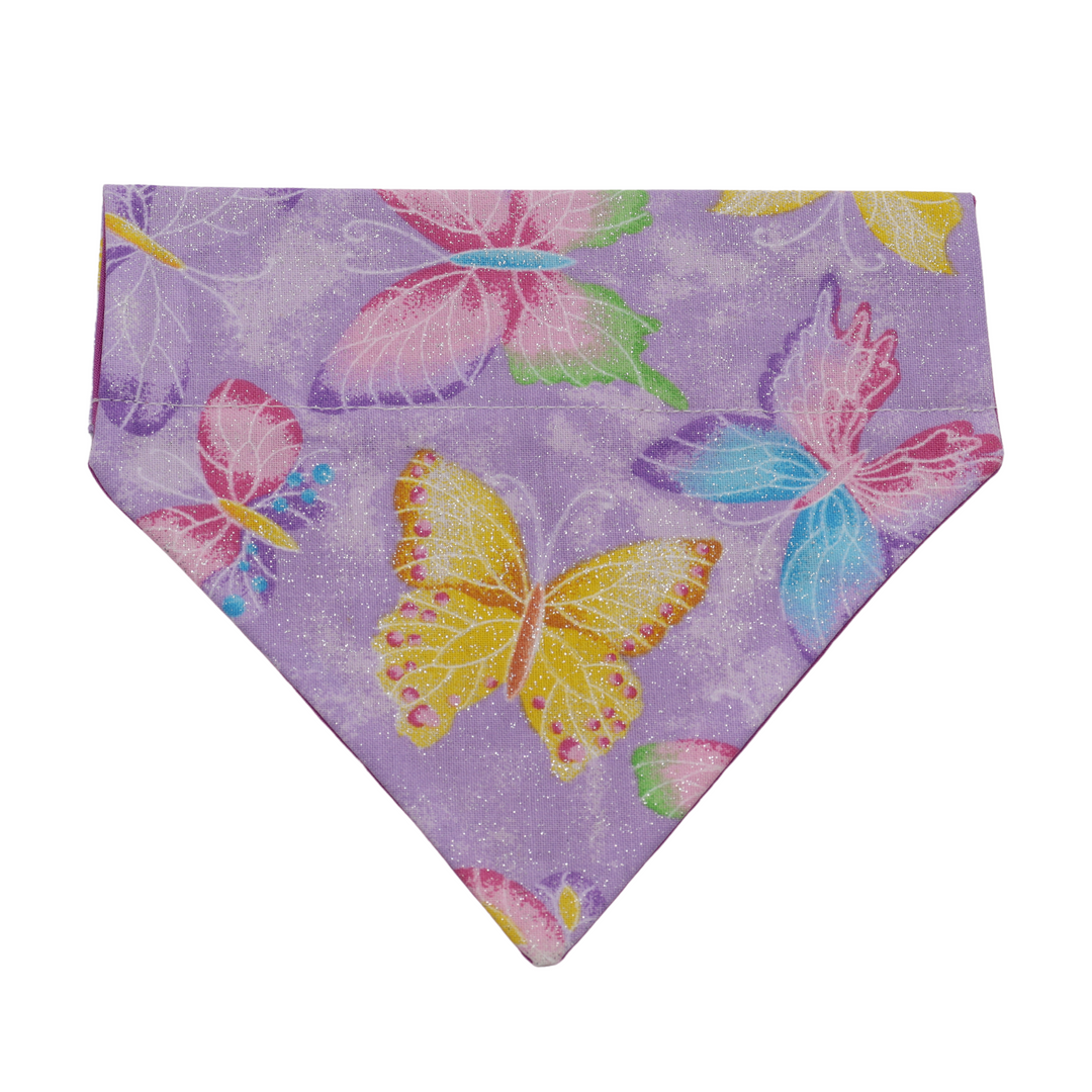 Purple Glitter Butterfly Bandana