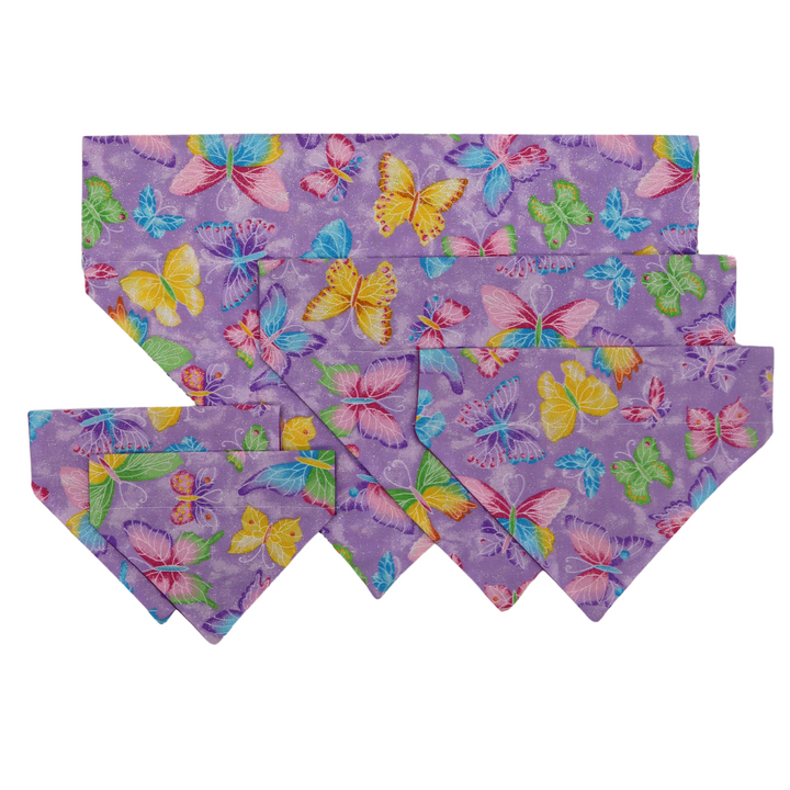 Purple Glitter Butterfly Bandana