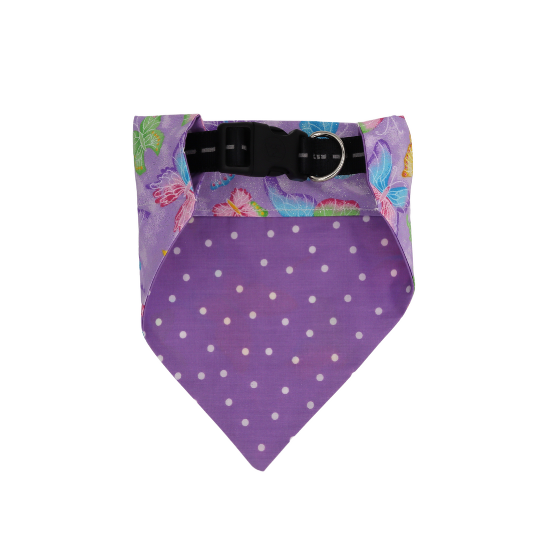 Purple Glitter Butterfly Bandana