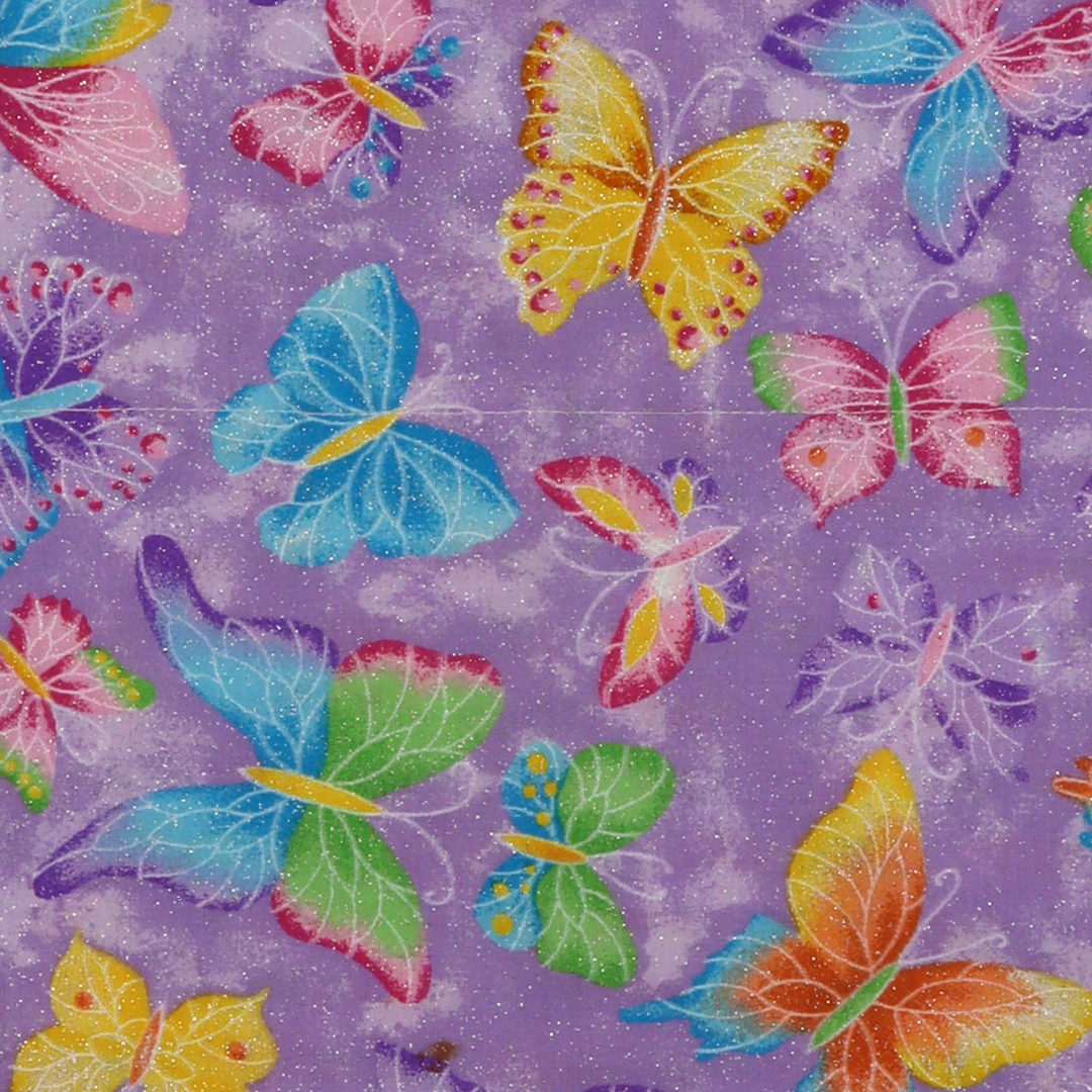 Purple Glitter Butterfly Bandana