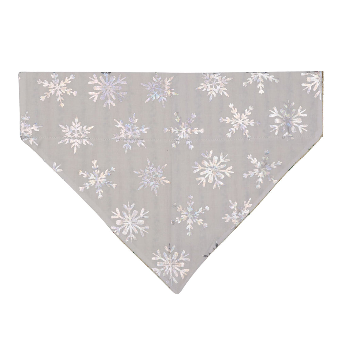 Silver Metallic Snowflakes Bandana